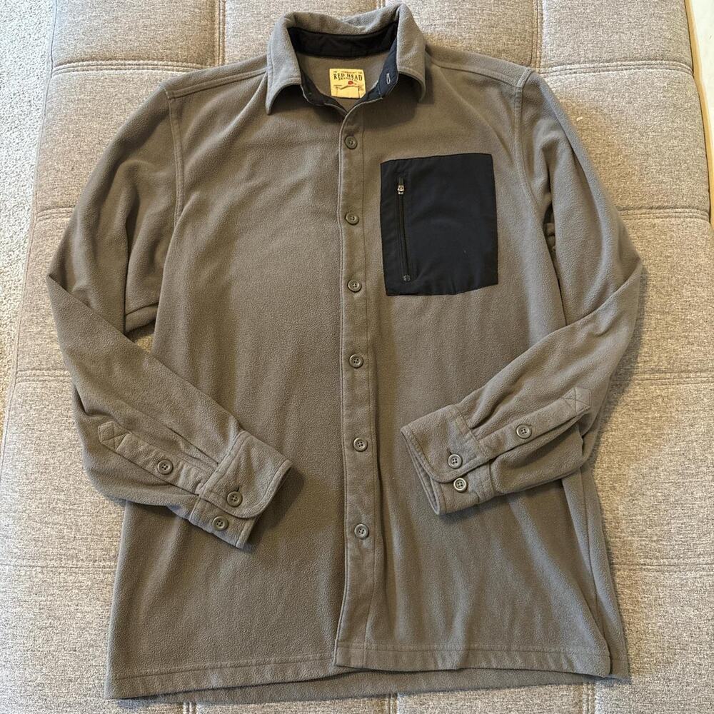 Red head fleece button up
